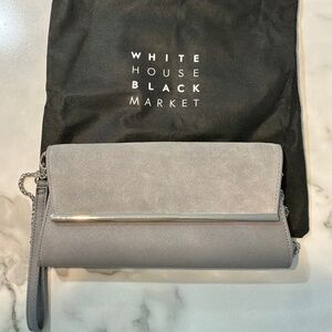 White House Black Market Clutch with Crossbody Chain